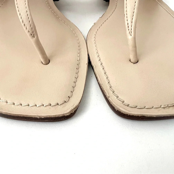 TORY BURCH | Jessa Leather Thong Sandal Dulce De Leche and Tan cream Size 6.5 main image 2